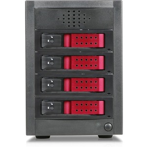 RAIDage JAGE5BT4HDRD-DE Drive Enclosure 12Gb/s SAS, SATA/600 - Mini-SAS HD Host Interface Tower - Black, Red