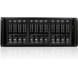 RAIDage JAGE412HDBK-DE-P Drive Enclosure 12Gb/s SAS, SATA/600 - Mini-SAS HD Host Interface - 4U Rack-mountable - Black