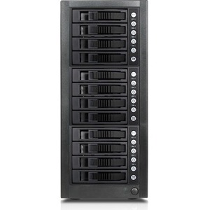RAIDage JAGE9BT12HDBK Drive Enclosure 12Gb/s SAS, SATA/600 - Mini-SAS HD Host Interface Tower - Black