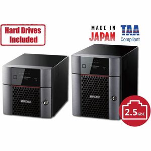 BUFFALO TeraStation 3420DN 4-Bay Desktop NAS 16TB (2x8TB) with HDD NAS Hard Drives Included 2.5GBE / Computer Network Attached Storage / Private Cloud / NAS Storage/ Network Storage / File Server