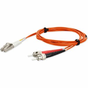 AddOn 2m LC (Male) to ST (Male) Orange OM3 Duplex Plenum-Rated Fiber Patch Cable