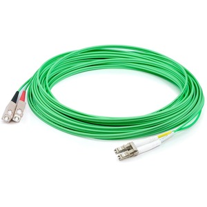 AddOn 6m LC (Male) to SC (Male) Green OM1 Duplex PVC Fiber Patch Cable