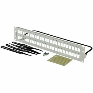 Ortronics Clarity 48-Port, 2RU High Density Jack, Unloaded Flat Panel White
