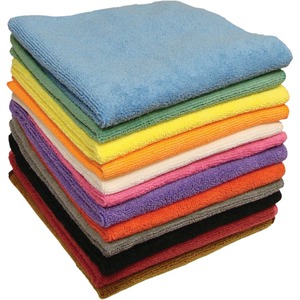 Lightweight Microfiber Cloth, 16X16 , Black