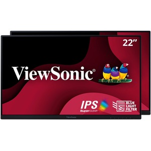 ViewSonic VA2256-MHD_H2 Dual Pack Head-Only 1080p IPS Monitors with Ultra-Thin Bezels, HDMI, DisplayPort and VGA for Home and Office