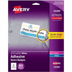 Removable Adhesive Rectangle Labels - White, 3 x 5