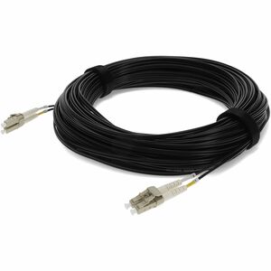 AddOn 20m LC to LC Black OM4 Duplex OFNR (Riser-Rated) TAA MMF (Multi Mode) Fiber Patch Cable, 50/125