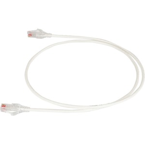 Ortronics 28awg Reduced Diameter CAT 6 Channel Cord, White, 10'