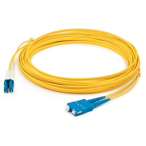 AddOn 34m LC (Male) to SC (Male) Straight Yellow OS2 Duplex Plenum Fiber Patch Cable