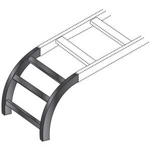 Black Box Cable Runway Radius Section - 12"W x .21'L, Black