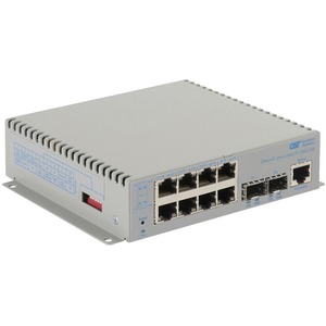 Omnitron Systems OmniConverter 10G/M, 2xSFP/SFP+, 4xRJ-45, 1xAC Powered Wide Temp
