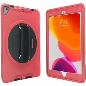 CTA Digital: Protective Case with Build in 360? Rotatable Grip Kickstand for iPad 7th & 8th Gen 10.2?, iPad Air 3 & iPad Pro 10.5?, Red