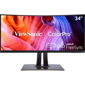 ViewSonic VP3481a 34-Inch WQHD+ Curved Ultrawide USB C Monitor with FreeSync, 100Hz, ColorPro 100% sRGB Rec 709, 14-bit 3D LUT, Eye Care, 90W USB C, HDMI, DisplayPort for Home and Office