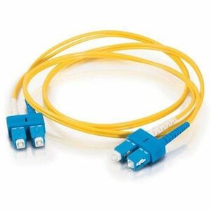 C2G 3.3ft (1m) SC-SC 9/125 OS2 Duplex Single-Mode PVC Fiber Optic Cable - Yellow