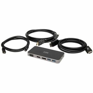 C2G Dual Display Docking Station Kit - Includes USB C Docking Station, 6ft HDMI Cable and HDMI to DP Cables