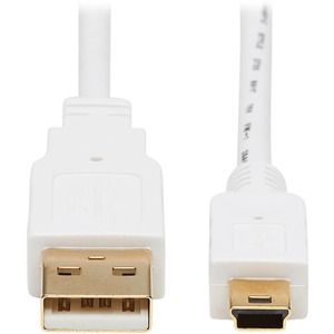 Tripp Lite Safe-IT USB-A to USB Mini-B Antibacterial Cable (M/M), USB 2.0, White, 6 ft.