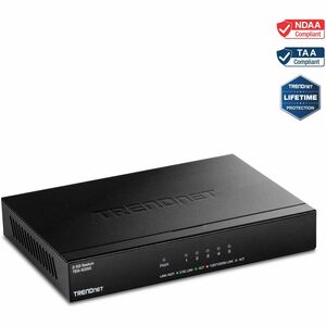 TRENDnet 5-Port Unmanaged 2.5G Switch, 5 x 2.5GBASE-T Ports, 25Gbps Switching Capacity, Backwards Compatible with 1000Mbps Devices, Fanless, Wall Mountable, Black, TEG-S350