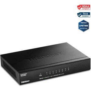 TRENDnet 8-Port Unmanaged 2.5G Switch, 8 x 2.5GBASE-T Ports, 40Gbps Switching Capacity, Backwards Compatible with 10-100-1000Mbps Devices, Fanless, Wall Mountable, Black, TEG-S380