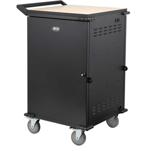 Tripp Lite Locking Storage Cart for Mobile Devices, Laptops, Chromebooks and AV Equipment - Black