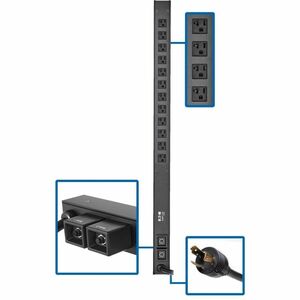 Tripp Lite PDU Basic 12 NEMA 5-15/20R L5-30P 2.9kW 120V 10ft Cord 36in 0U