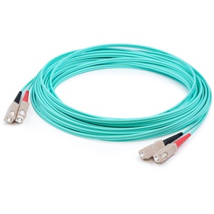 AddOn 32m SC (Male) to SC (Male) Straight Aqua OM4 Duplex LSZH Fiber Patch Cable