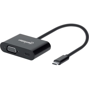 Manhattan USB-C to VGA Converter With Power Delivery Port