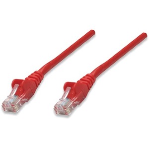 Intellinet Network Patch Cable, Cat5e, 3m, Red, CCA, U/UTP, PVC, RJ45, Gold Plated Contacts, Snagless, Booted, Lifetime Warranty, Polybag