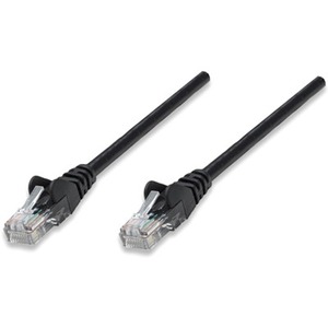 Intellinet Network Patch Cable, Cat5e, 7.5m, Black, CCA, U/UTP, PVC, RJ45, Gold Plated Contacts, Snagless, Booted, Lifetime Warranty, Polybag