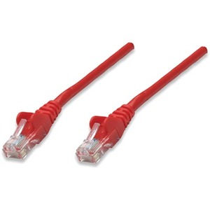 Intellinet Network Patch Cable, Cat6, 1m, Red, CCA, U/UTP, PVC, RJ45, Gold Plated Contacts, Snagless, Booted, Lifetime Warranty, Polybag