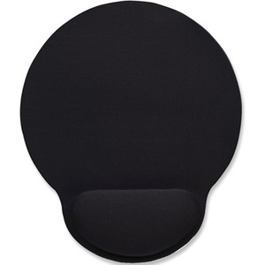 Manhattan Wrist Gel Support Pad and Mouse Mat, Black, 241 × 203 × 40 mm, non slip base, Lifetime Warranty, Card Retail Packaging