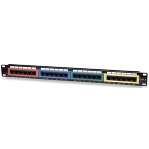 Intellinet Patch Panel, Cat6, UTP, 24-Port, 1U, Colour-Coded