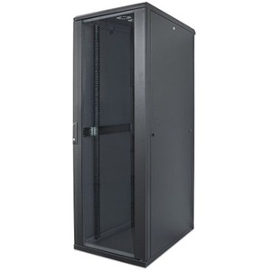 Intellinet Network Cabinet, Free Standing (Standard), 42U, 800mm Deep (600mm Wide), Black, Flatpack, Max 1500kg, Server Rack, 19" , Steel, Multi-Point Door Lock, One Lock Per Side Panel, Three Year Warranty