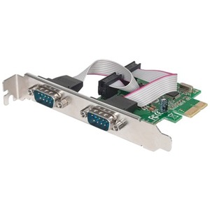 Manhattan PCI Express Card, 2x Serial DB9 ports, 2.5 Mbps, x1 x4 x8 x16 lane buses, Standard/Low Profile PCI, Three Year Warranty, Box