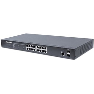 Intellinet 16-Port Gigabit Ethernet PoE+ Web-Managed Switch with 2 SFP Ports, IEEE 802.3at/af Power over Ethernet (PoE+/PoE) Compliant, 374 W, Endspan, 19" Rackmount (With C14 2 Pin Euro Power Cord)