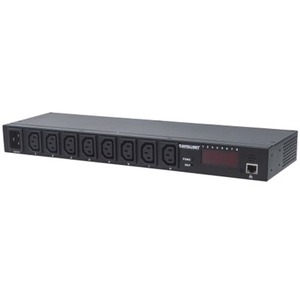 Intellinet 19" Intelligent 8-Port PDU, 19" Rackmountable C13 Intelligent Power Distribution Unit; Monitors Power, Temperature and Humidity (WITH TBC 2 PIN EURO POWER CORD)