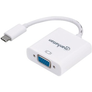 Manhattan SuperSpeed+ USB-C Male to VGA Female Converter, White