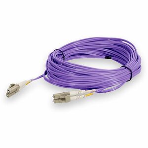 AddOn 20m LC to LC Purple OM4 Duplex OFNR (Riser-Rated) Fiber Patch Cable