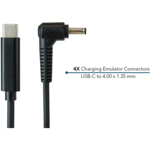 JAR Systems Emulator Charging Cables for Asus Devices 4-Pack of USB-C PD to 4.00 x 1.35 mm Connectors