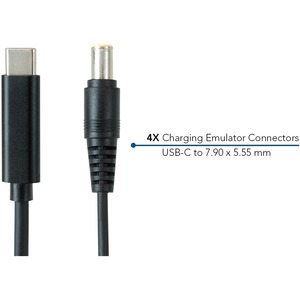 JAR Systems Emulator Charging Cables for Lenovo Devices 4-Pack of USB-C PD to 7.90 x 5.55 mm Connectors