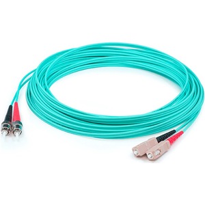 AddOn 47m SC (Male) to ST (Male) Straight Aqua OM4 Duplex Plenum Fiber Patch Cable