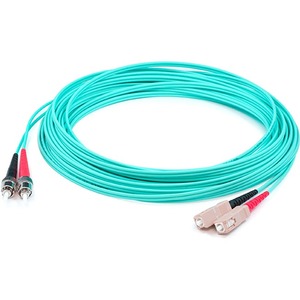 AddOn 20m SC (Male) to ST (Male) Straight Aqua OM4 Duplex LSZH Fiber Patch Cable