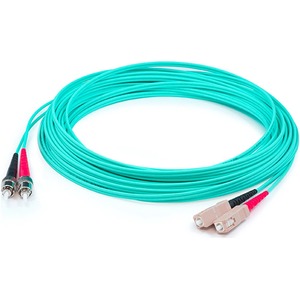 AddOn 48m SC (Male) to ST (Male) Straight Aqua OM4 Duplex Plenum Fiber Patch Cable