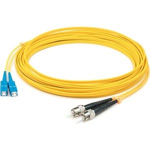 AddOn 20m SC (Male) to ST (Male) Straight Yellow OS2 Duplex Plenum Fiber Patch Cable