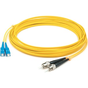 AddOn 75m SC (Male) to ST (Male) Straight Yellow OS2 Duplex Plenum Fiber Patch Cable