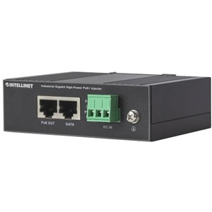 Intellinet Industrial Gigabit High-Power PoE+ Injector, 1 x 30 W Port, IEEE 802.3at/af Power over Ethernet (PoE+/PoE), Metal Housing