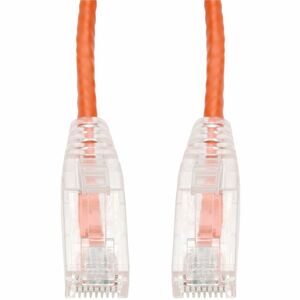 AddOn 7ft Orange CAT 6A Slim PVC Ethernet Cable Snagless Clear-Claw RJ-45 M/M