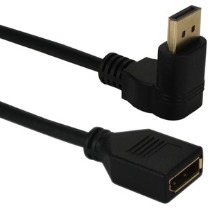 QVS 0.5ft Down-Angle DisplayPort Male to Female UltraHD 4K Flex Adaptor