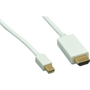 ENET HDMI Male to Mini DisplayPort Male 32 AWG White Cable 10FT