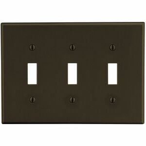 Bryant Wallplate, 3-Gang, 3) Toggle Gang, Brown