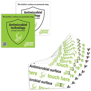 Star Micronics Antimicrobial covers, Small Handle Surface Cover, 2.5" x 4" , Antimicrobial surface Graphic, White, 10pack